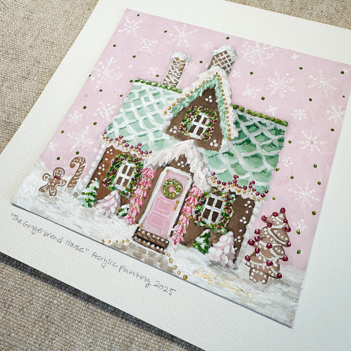 The Gingerbread House | Original Acrylic Painting – Framed