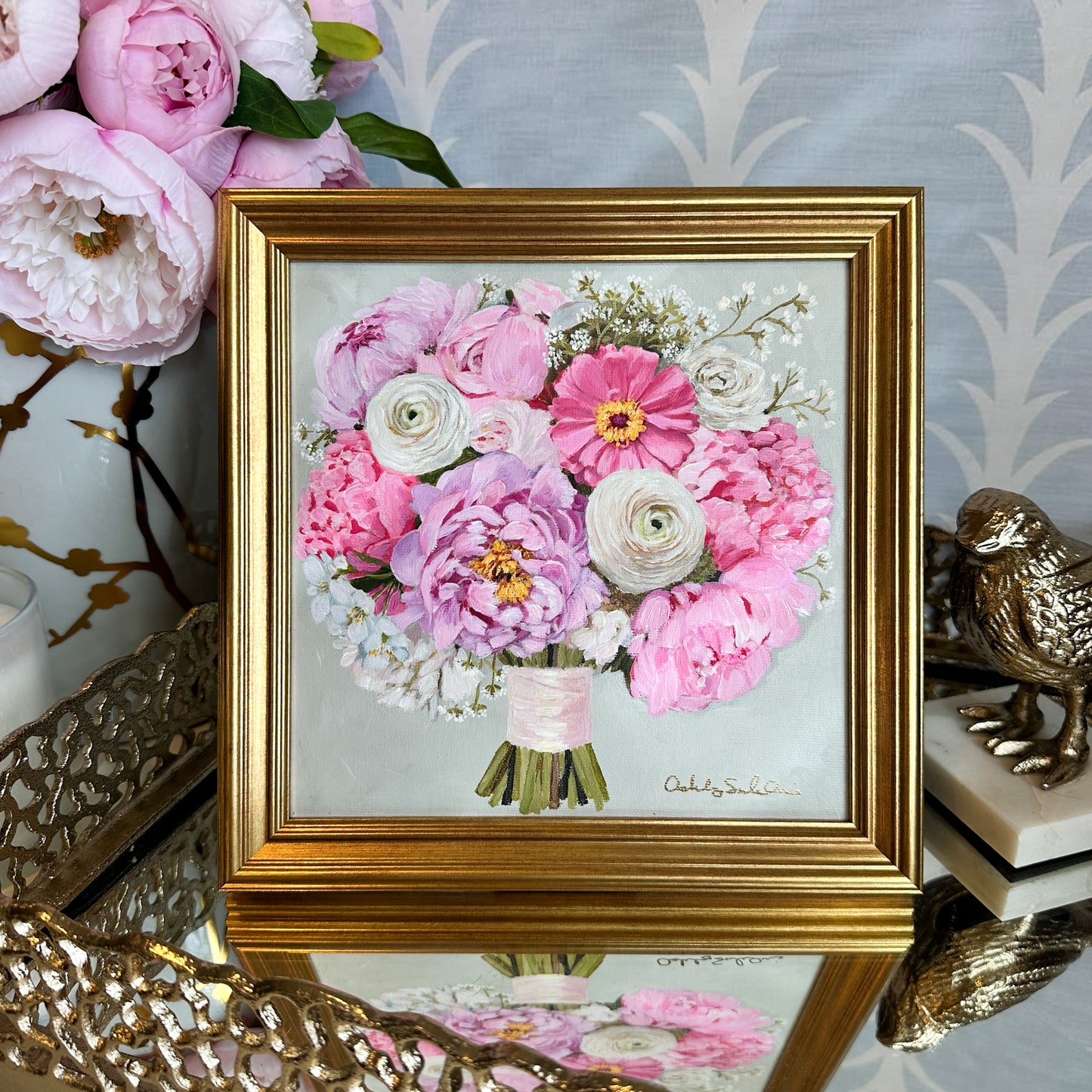 “Pop of Pink” Framed Canvas Print