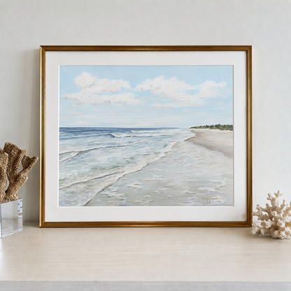 "Walk On The Beach" Signature Canvas Print