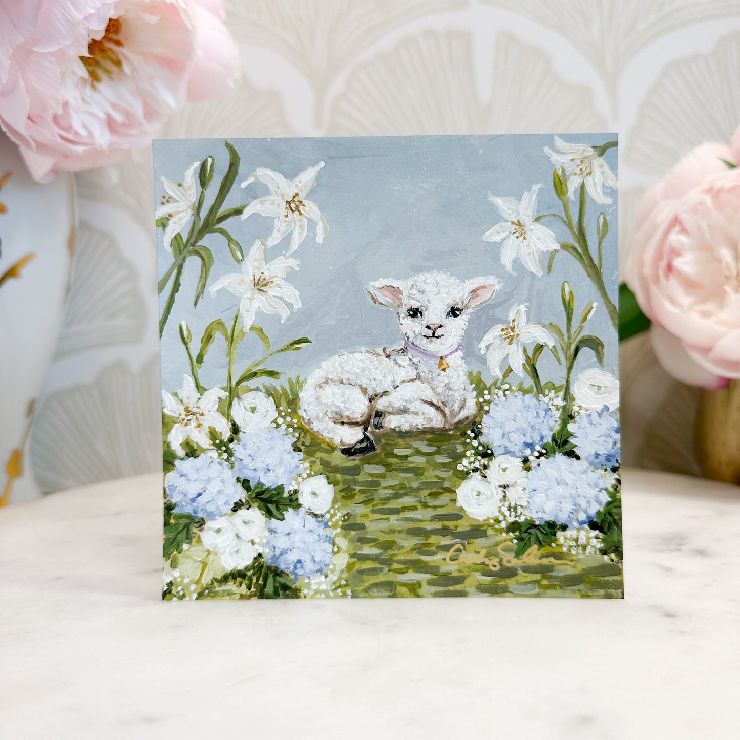 “Little Lambs Garden" Signature Canvas Print