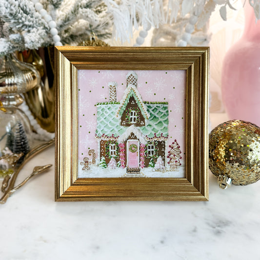 “The Gingerbread House" Framed Canvas Print