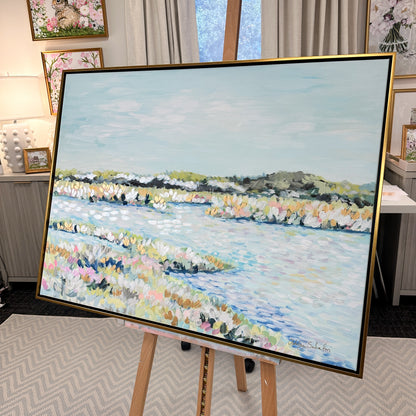 “Rising Tide” Hand-Embellished Stretched Canvas Print