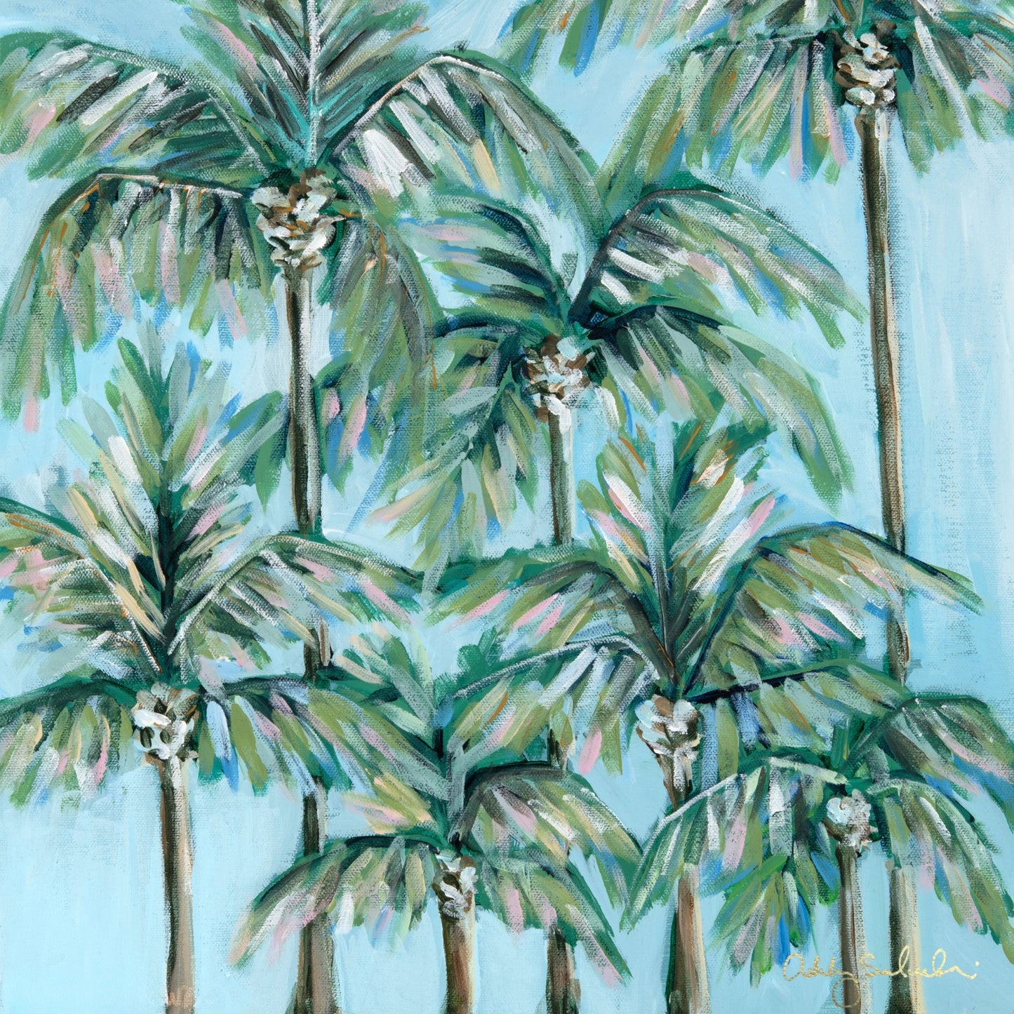 "Blueberry Palms" Unframed Canvas Print