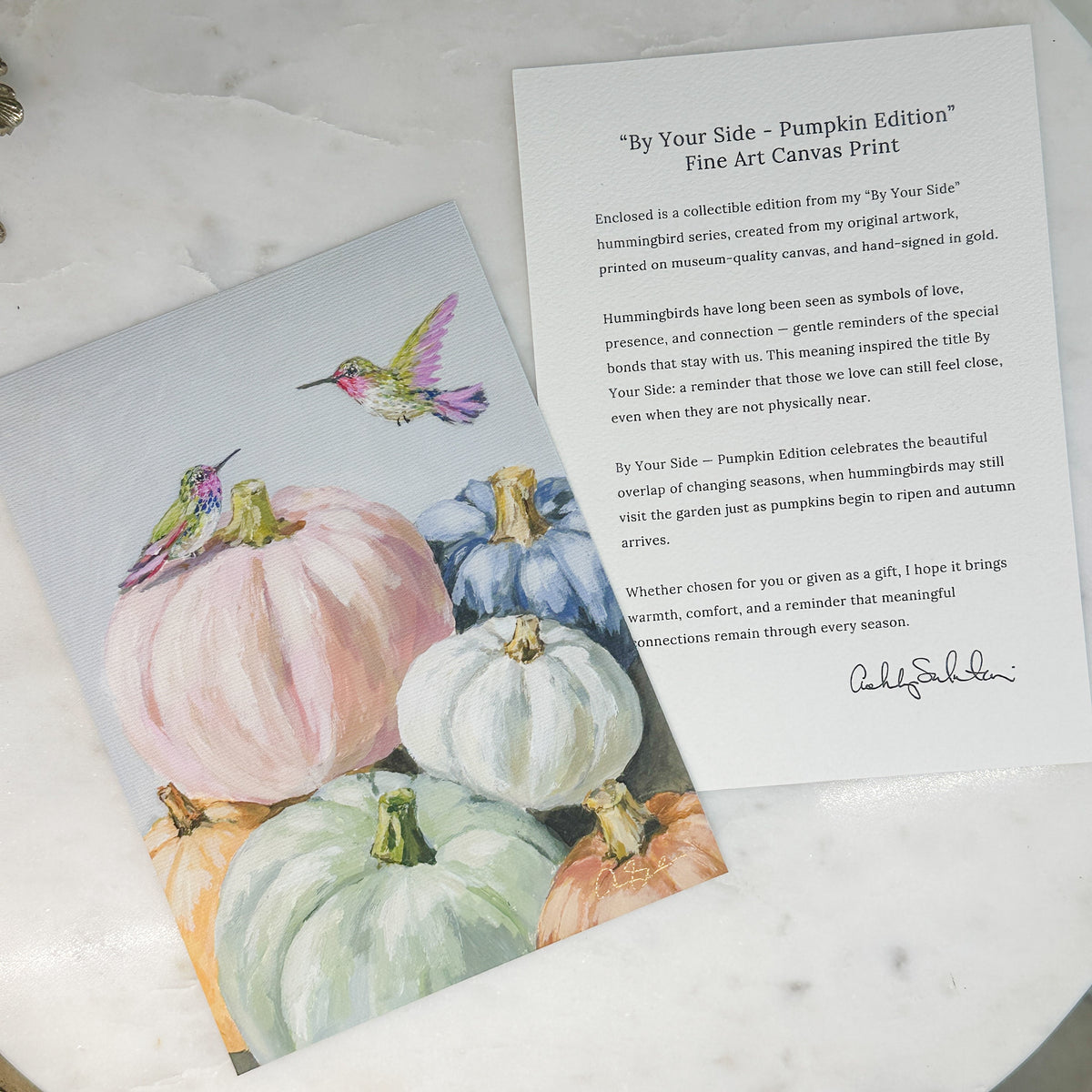 “By Your Side: Pumpkin Edition” Signature Canvas Print