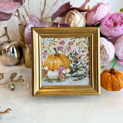 “Olivia's Pumpkin" Framed Canvas Print