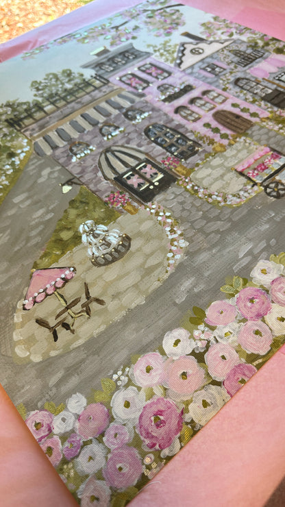 "Sweetheart Village" Unframed Canvas Print