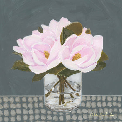 “Pink Magnolias" Framed Canvas Print