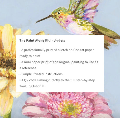 "Flutter" Hummingbird Paint Along Kit