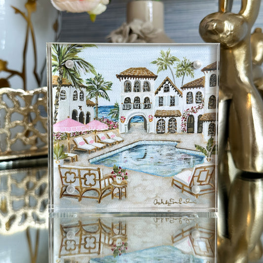 “Villa by the Sea" Acrylic Block