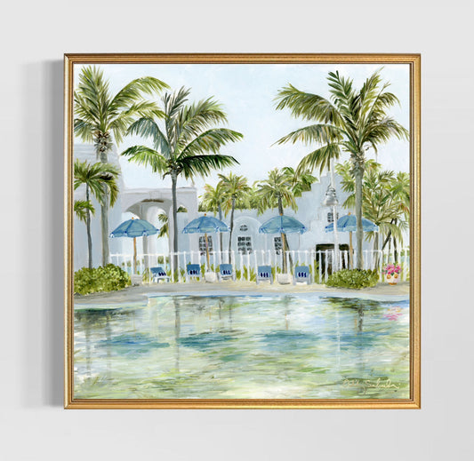 “Paradise” Hand-Embellished Framed Canvas Print