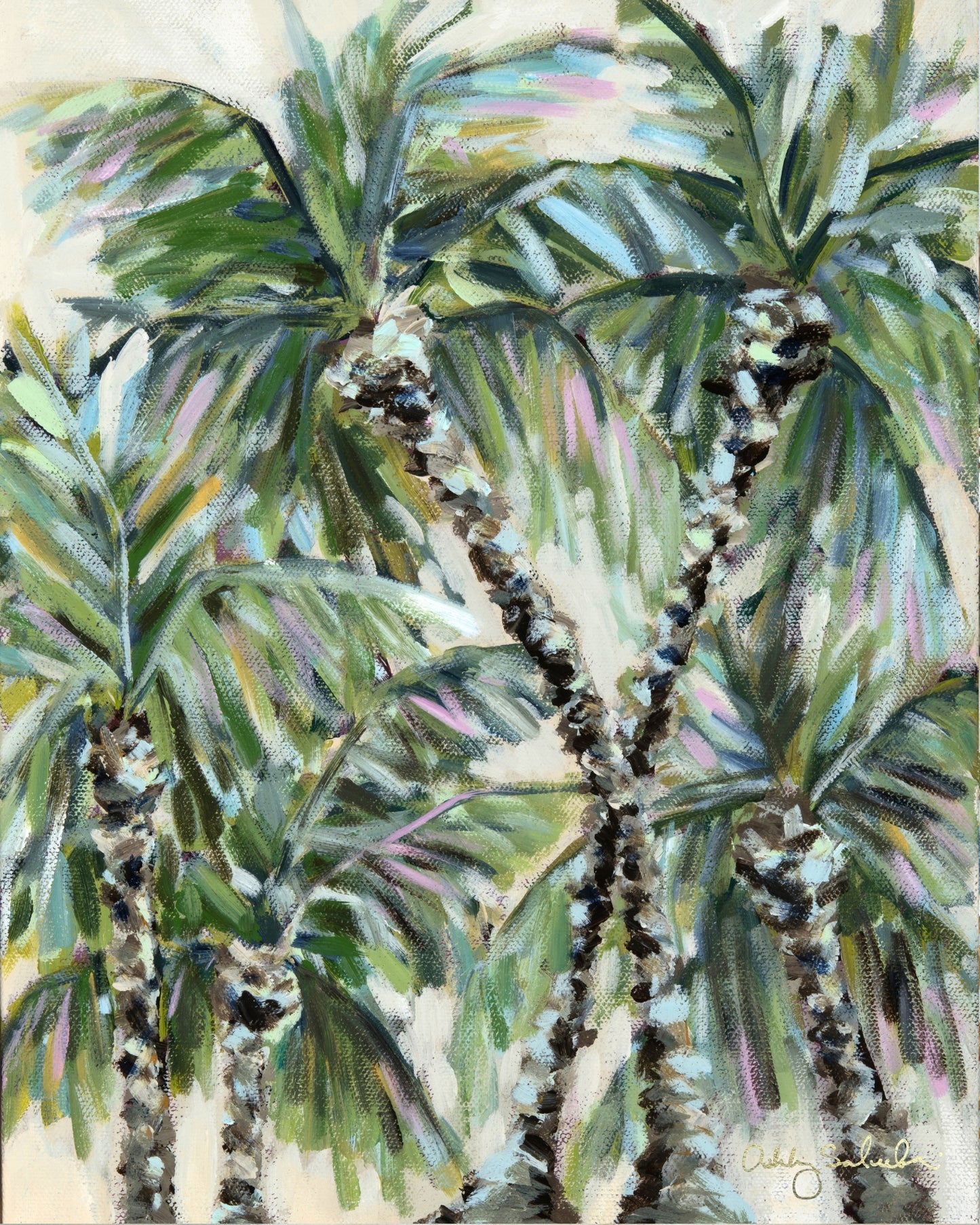 "Dancing Palms” Framed Canvas Print