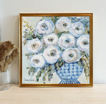 “Breakfast at Tiffanys" Framed Canvas Print