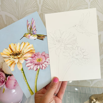 "Flutter" Hummingbird Paint Along Kit