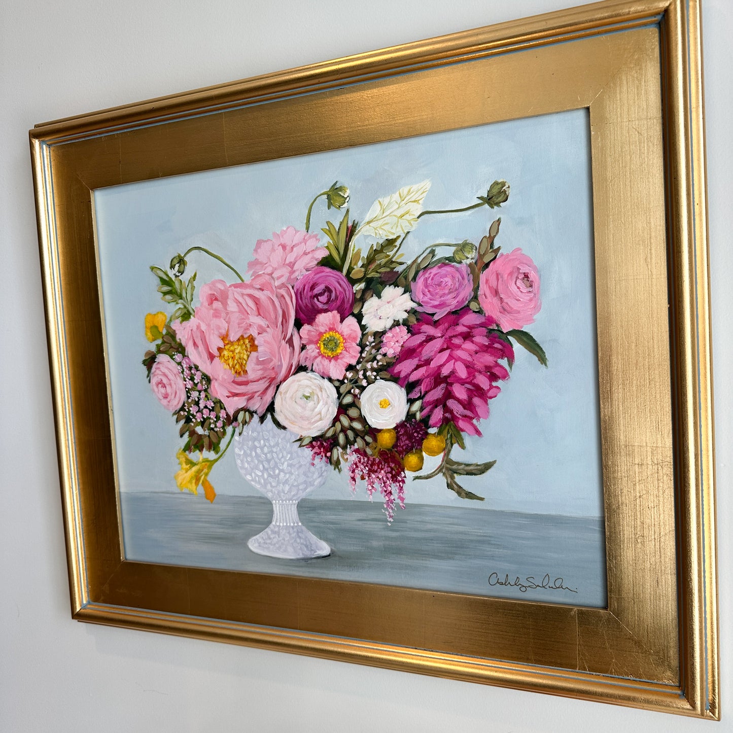 “Tea Time" Framed Original Painting - 22x26" Framed