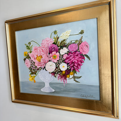 “Tea Time" Framed Original Painting - 22x26" Framed