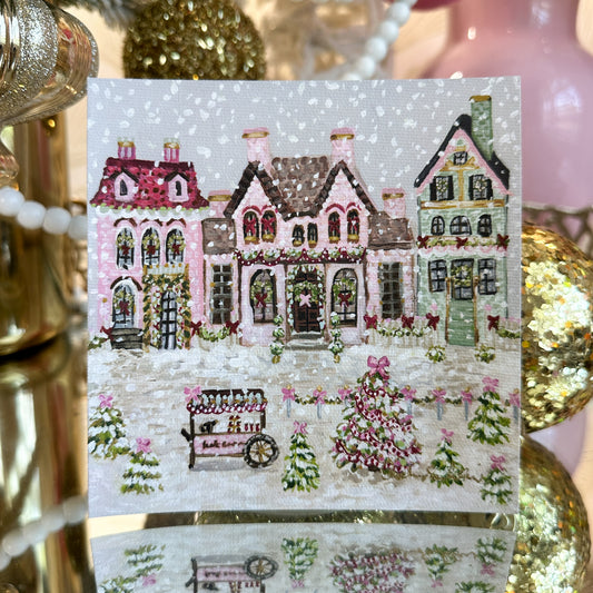 “Sugar Plum Village" Unframed Canvas Print