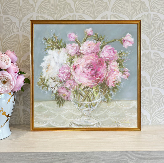 “La Petite Fleur" 24x24 Framed Canvas Print (New)