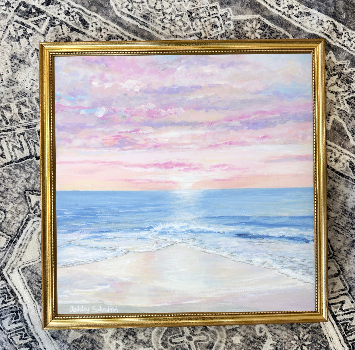 “Perfectly Pink Sunset” Hand-Embellished Print
