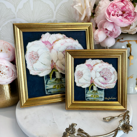“Pink Peonies” Framed Canvas Print