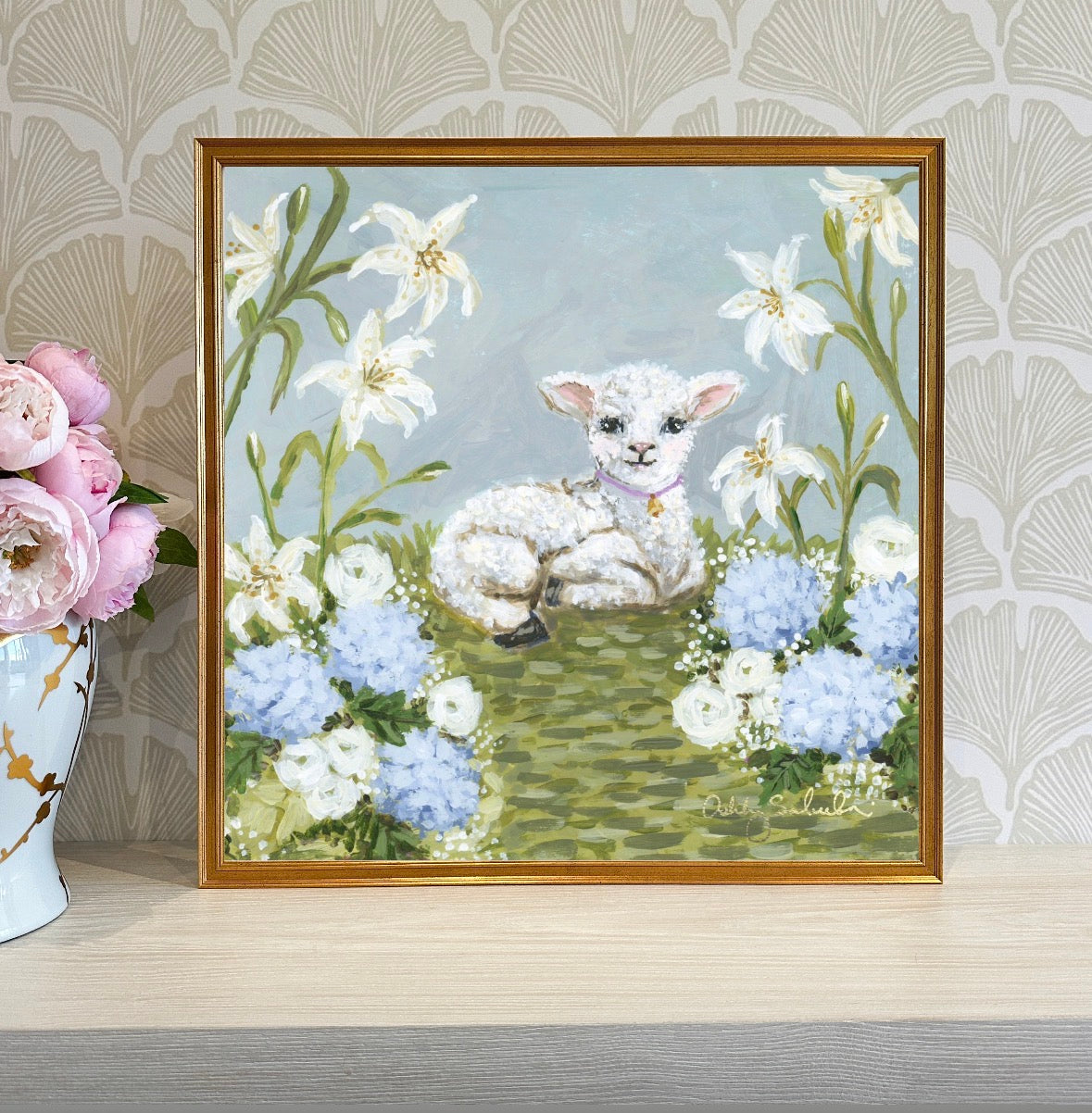“Little Lambs Garden" Signature Canvas Print