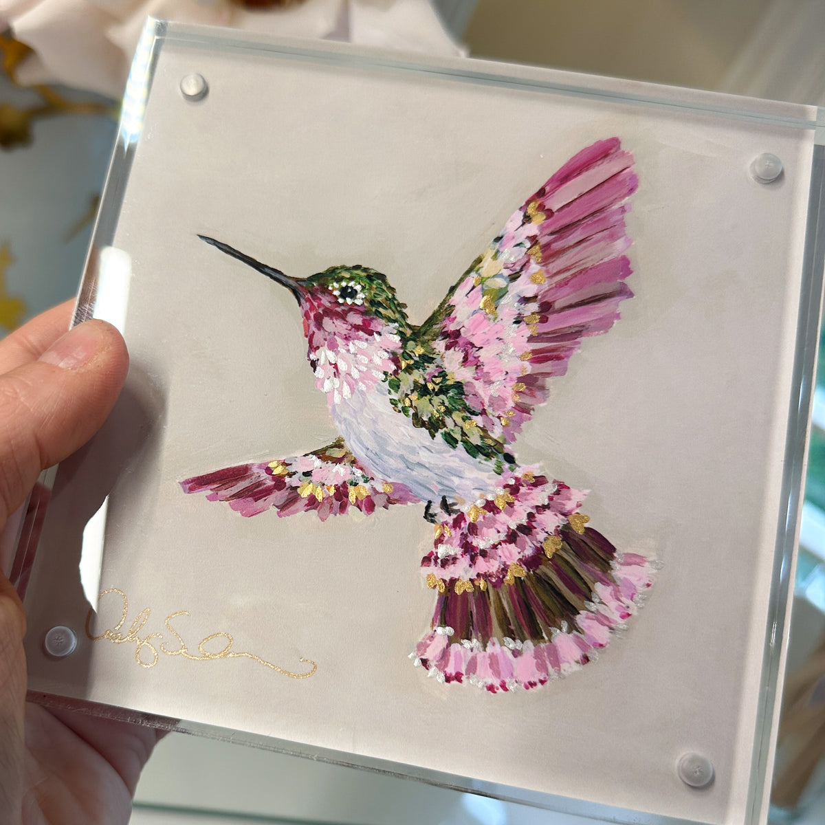 “Heaven Sent” Acrylic Framed Hand-Embellished Fine Art Print
