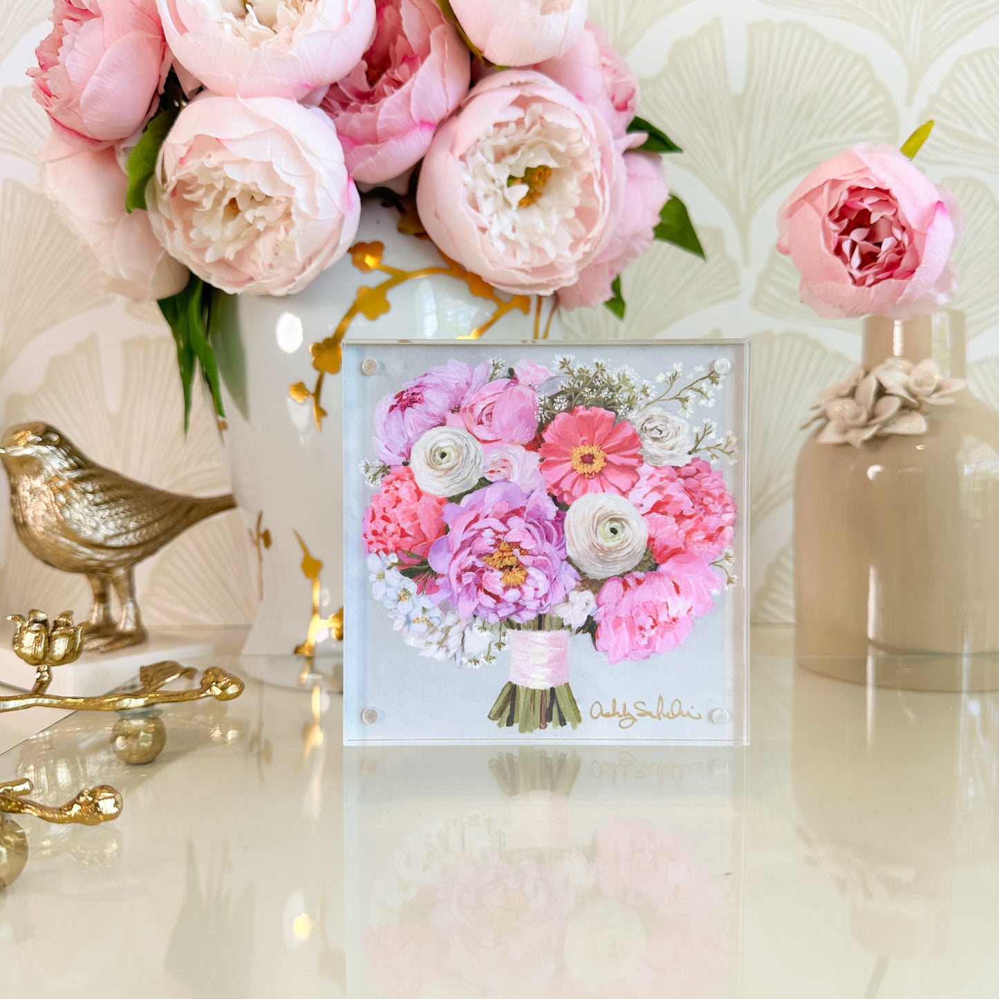 “Pop of Pink" Acrylic Framed Print