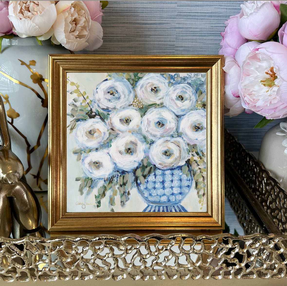 “Breakfast at Tiffanys" Framed Canvas Print