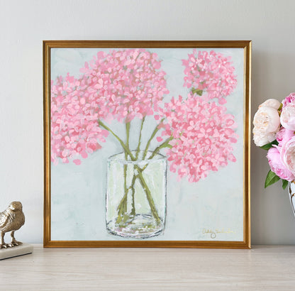“Bubblegum Bloom" Framed Canvas Print