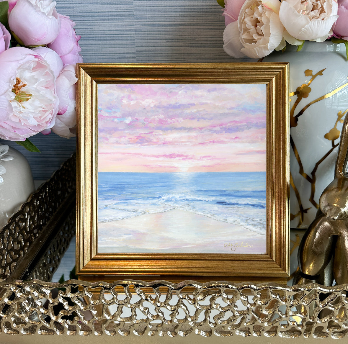 “Perfectly Pink Sunset” Framed Canvas Print