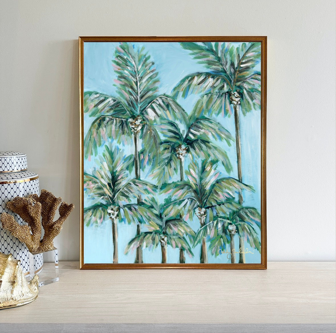 "Blueberry Palms" Signature Canvas Print