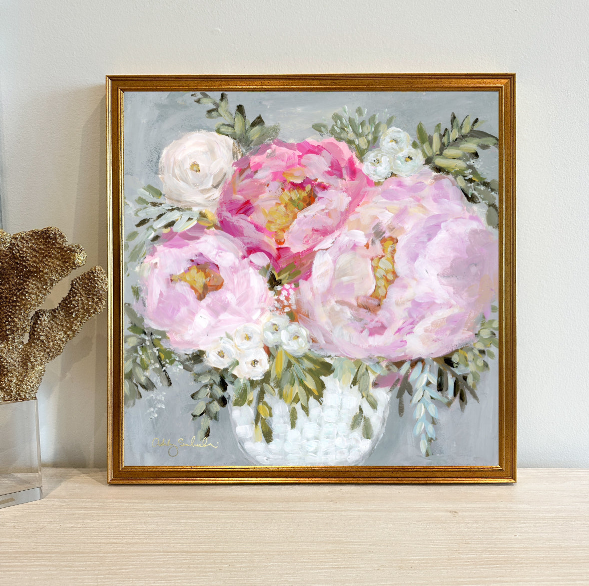 “Blushing Beauty” Framed Canvas Print