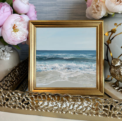 “Beautiful Blue Sea” Framed Canvas Print