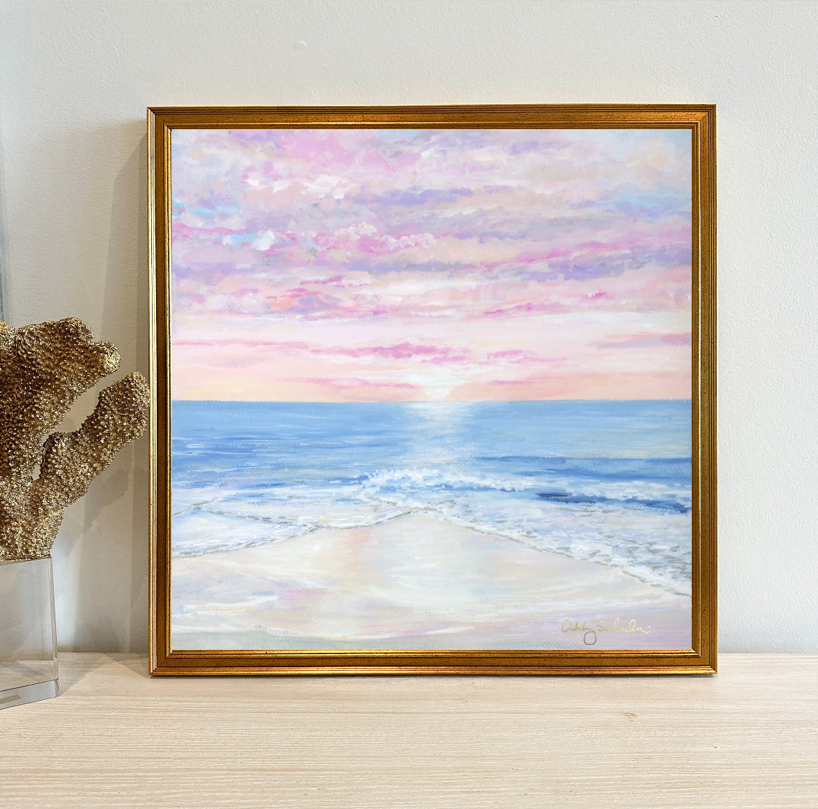 “Perfectly Pink Sunset” Framed Canvas Print