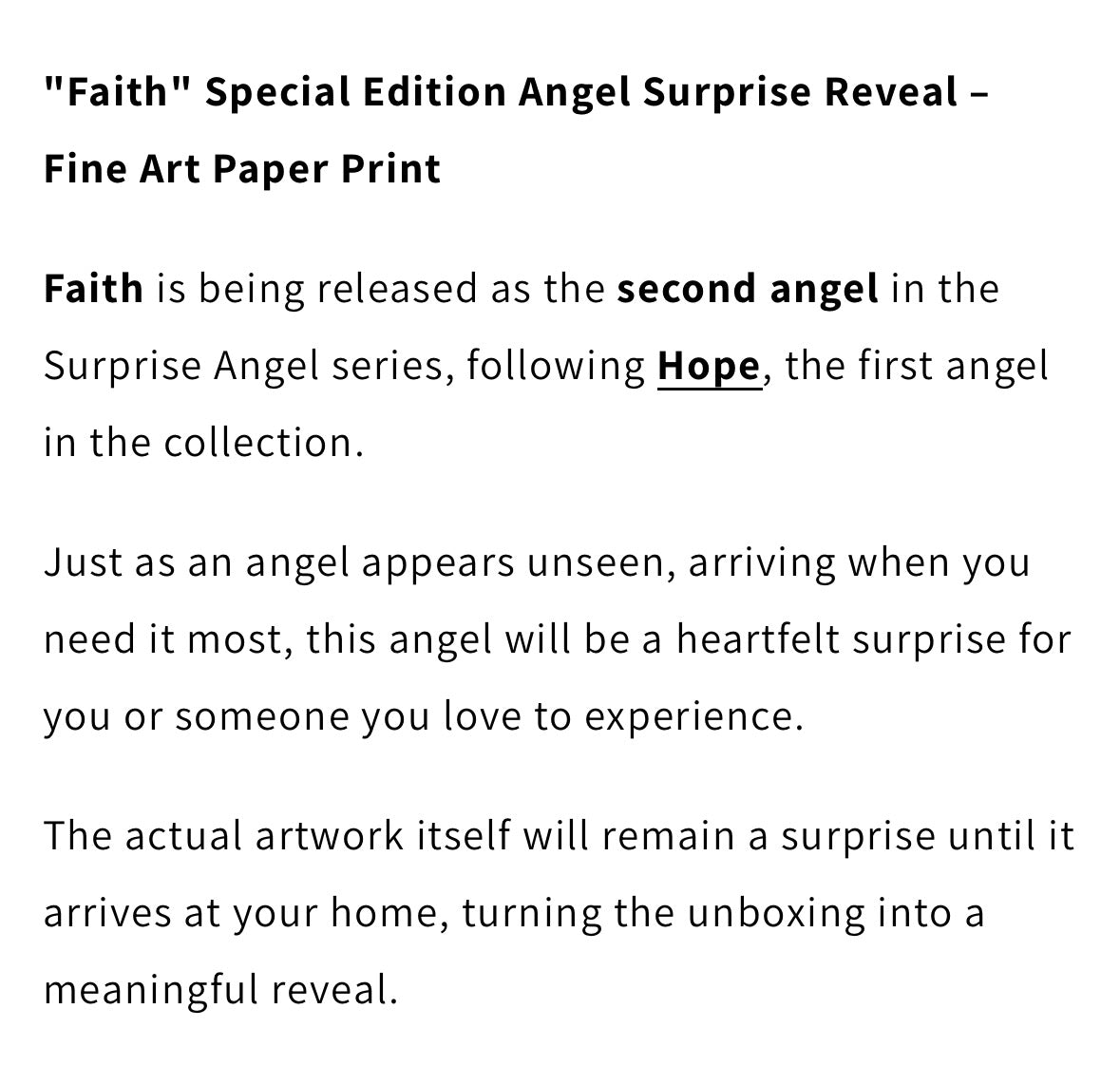 “Faith” Surprise Angel Fine Art Paper Print