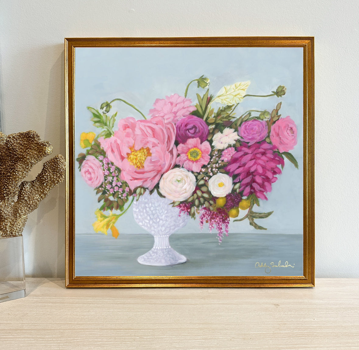 “Tea Time" Framed Canvas Print