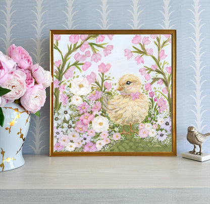 “Little Chick’s Garden” Framed Canvas Print