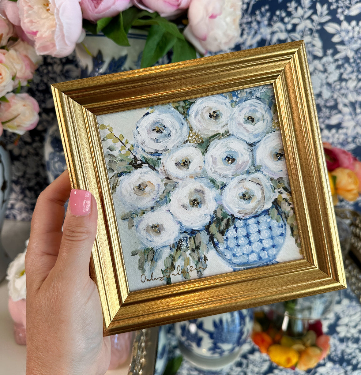 “Breakfast at Tiffanys" Framed Canvas Print