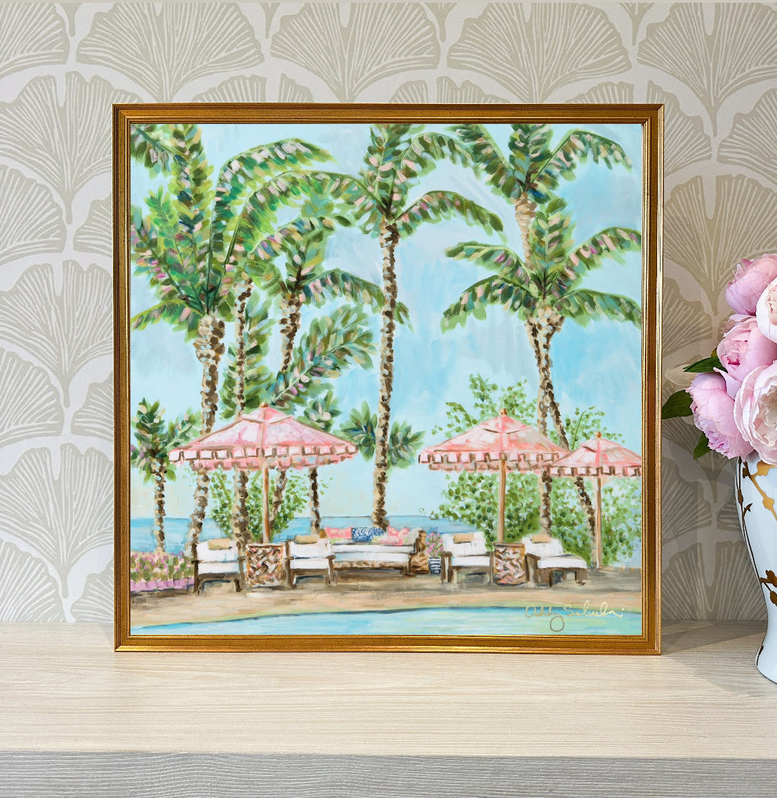 "Island Sun” Framed Canvas Print