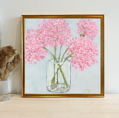 “Bubblegum Bloom" Framed Canvas Print