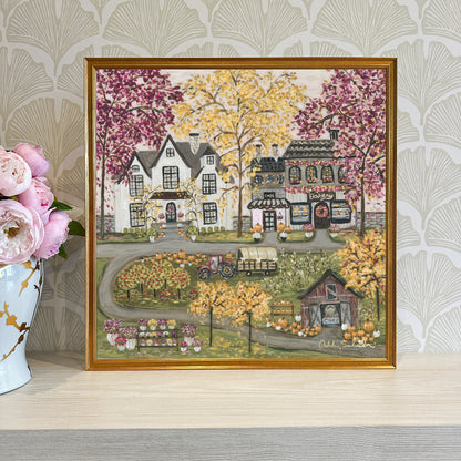 "Harvest Village" 24x24 Framed Canvas Print