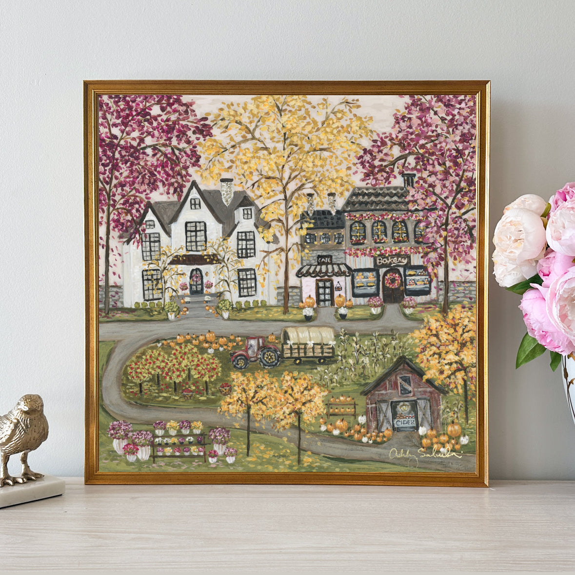 "Harvest Village" 24x24 Framed Canvas Print