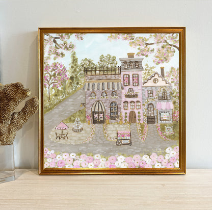“Sweetheart Village" Framed Canvas Print