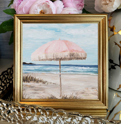 "Pretty Pink Umbrella" Signature Canvas Print