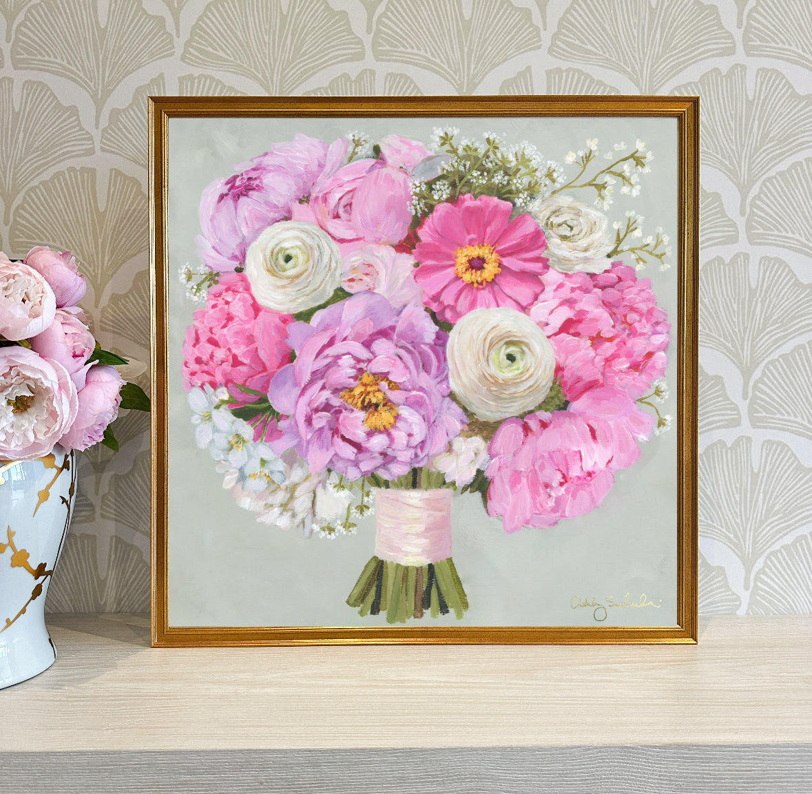“Pop of Pink” Framed Canvas Print