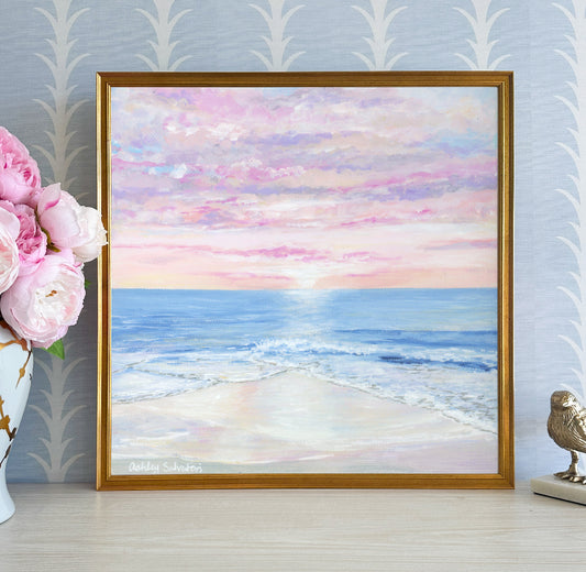 “Perfectly Pink Sunset” Framed Canvas Print