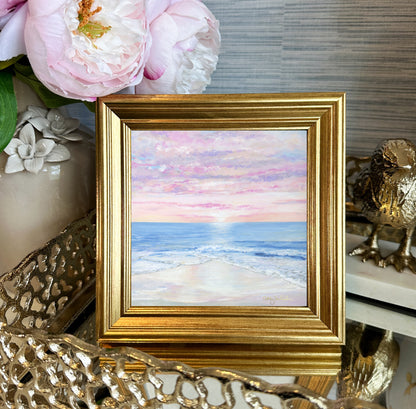 “Perfectly Pink Sunset” Framed Canvas Print