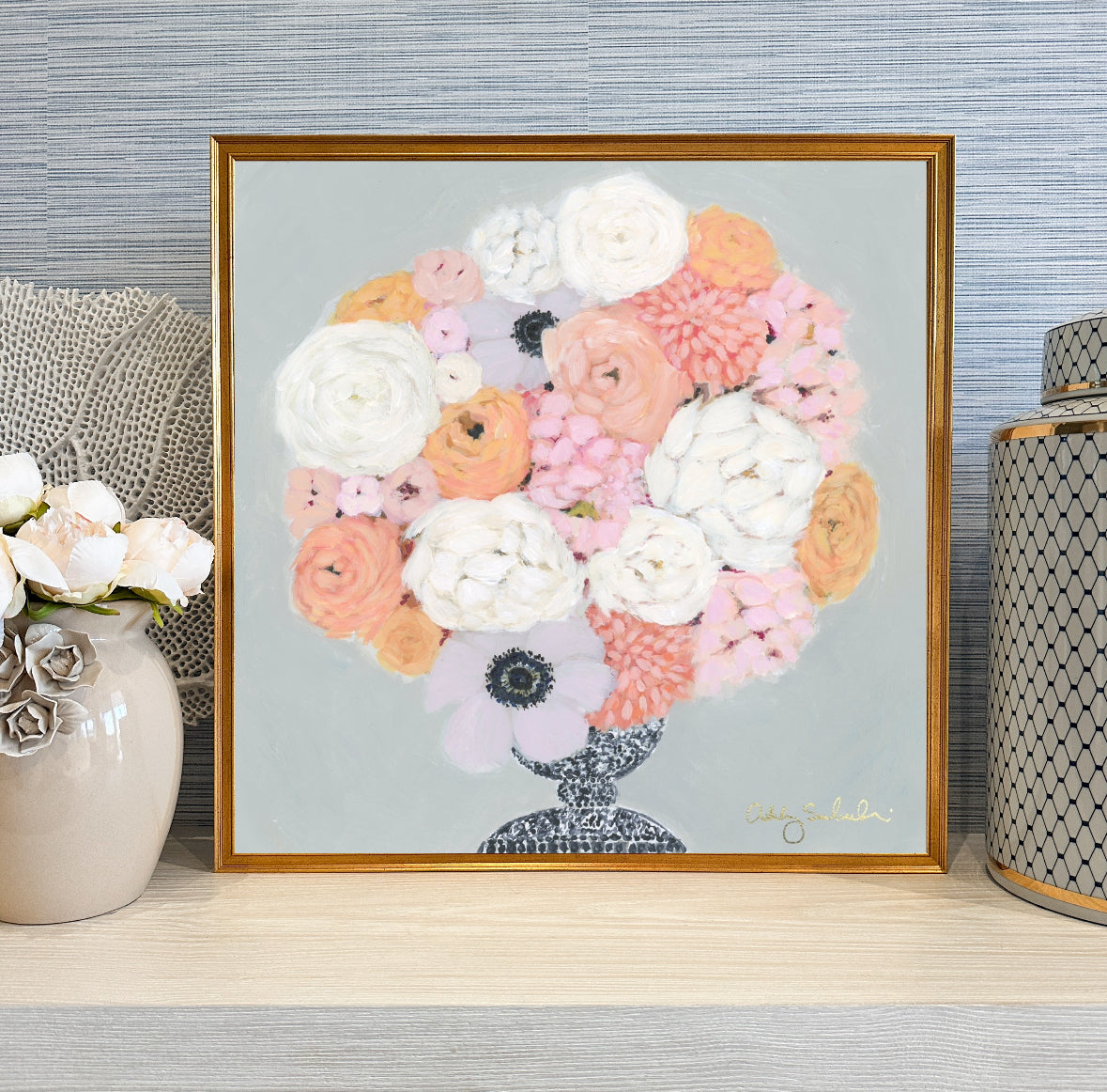 “Peaches and Cream” Framed Canvas Print