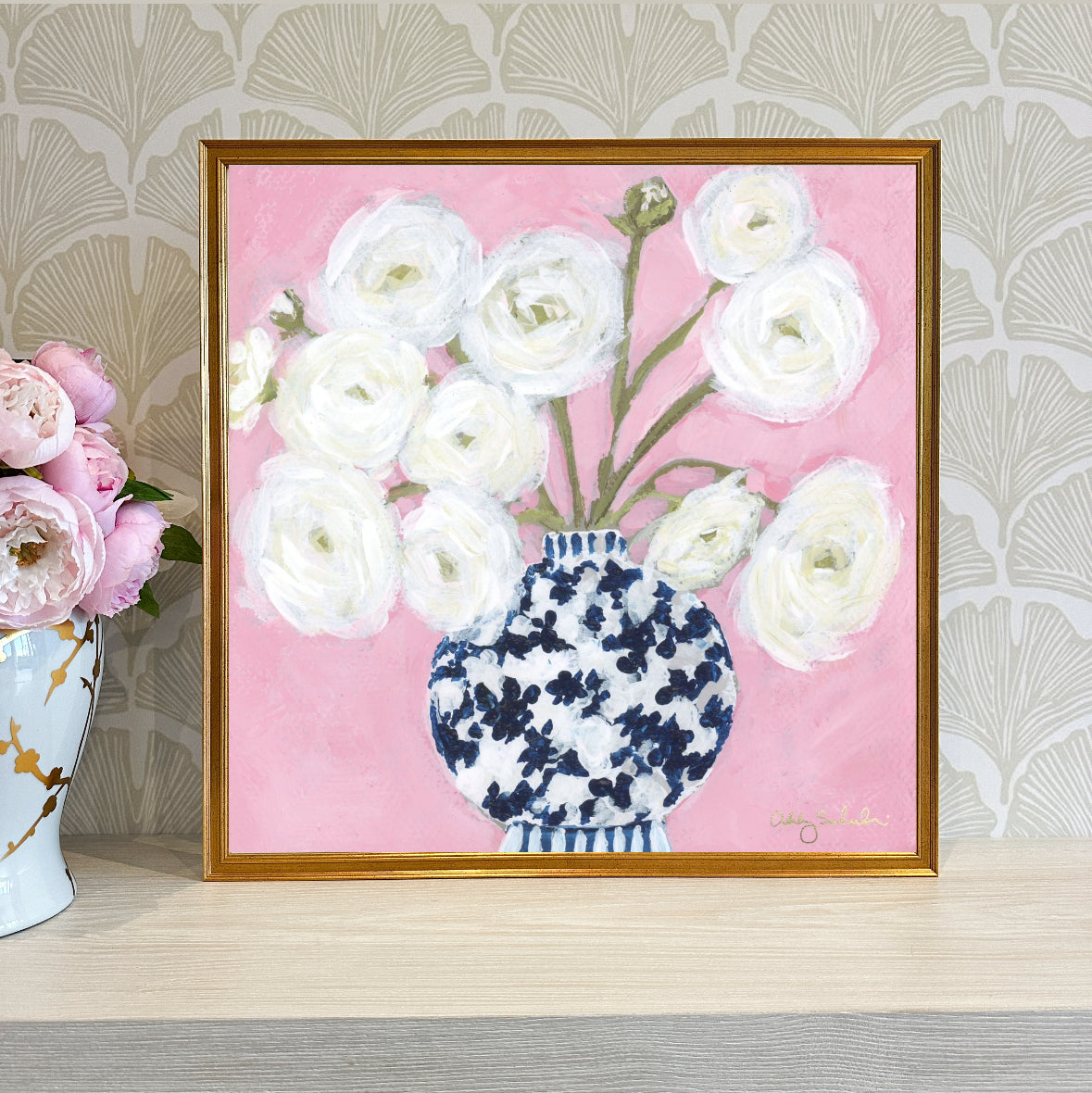“Dancing In Pink" Framed Canvas Print