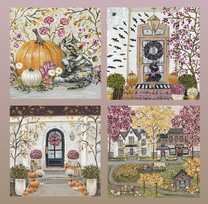 "Harvest Village" Framed Canvas Print