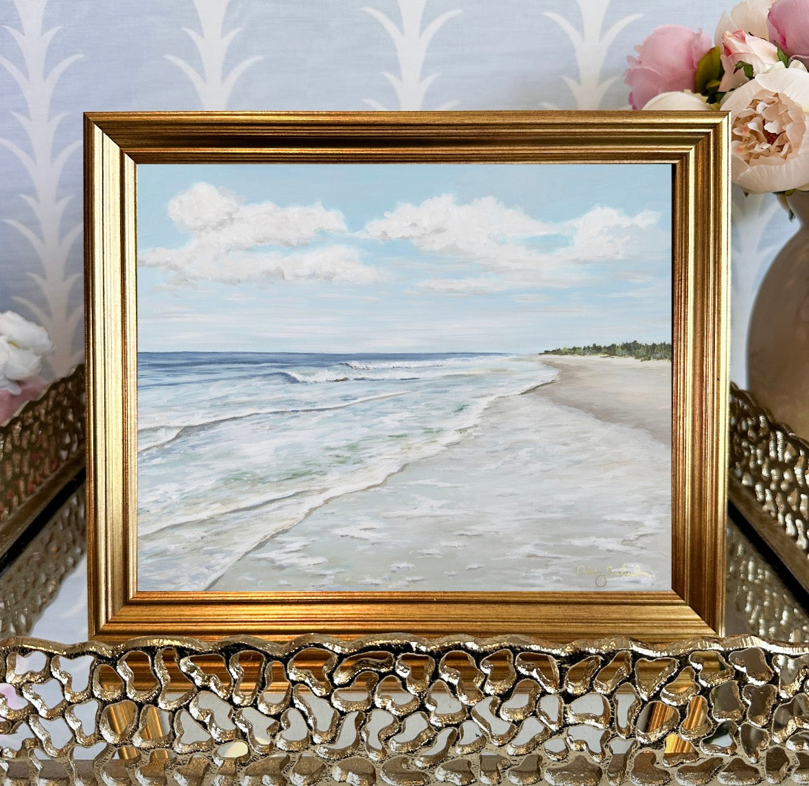 "Walk On The Beach" Signature Canvas Print